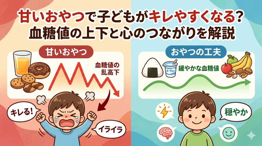 甘いおやつで子どもがキレやすくなる?血糖値の上下と心のつながりを解説