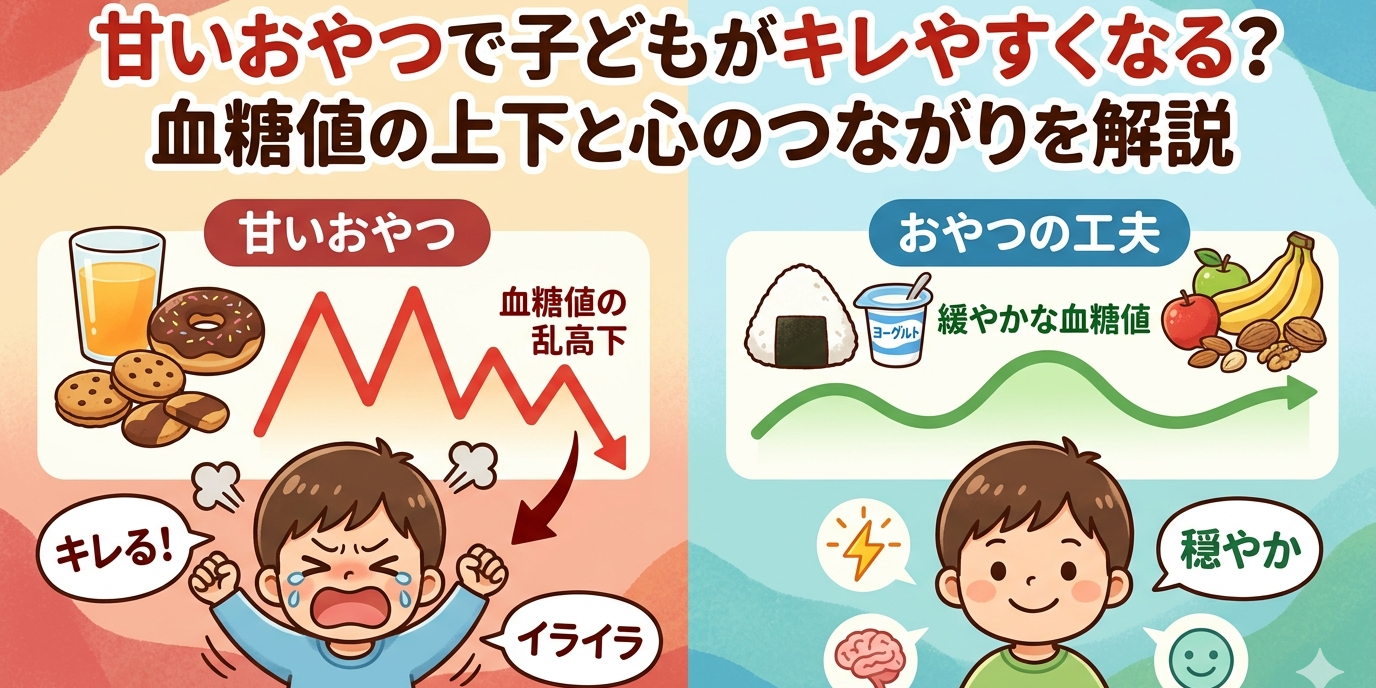 甘いおやつで子どもがキレやすくなる?血糖値の上下と心のつながりを解説