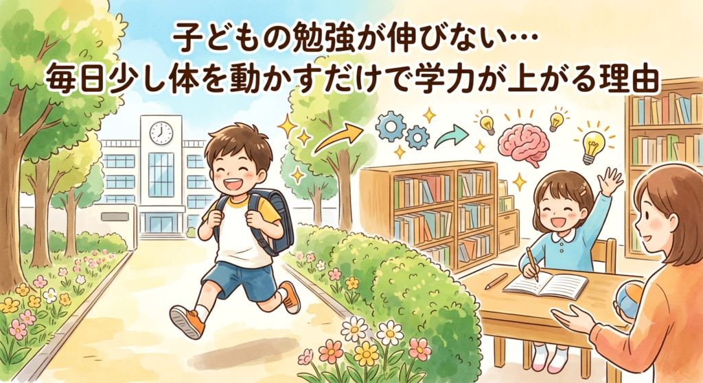 子どもの勉強が伸びない…毎日少し体を動かすだけで学力が上がる理由