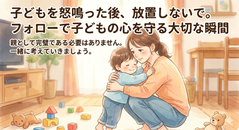 子どもを怒鳴った後、放置しないで！フォローで子どもの心を守る大切な瞬間