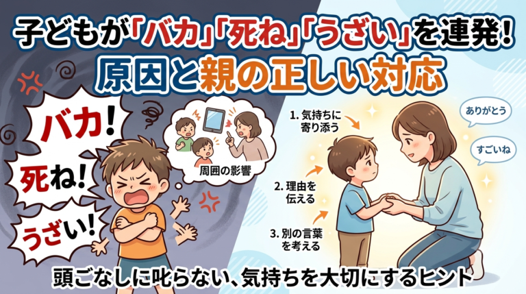 子どもが「バカ」「死ね」「うざい」を連発！ 原因と親の正しい対応