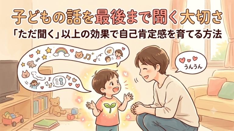 子どもの話を最後まで聞く 大切さ｜「ただ聞く」以上の効果で自己肯定感を育てる方法