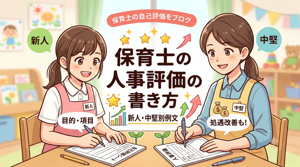 保育士の人事評価の書き方｜目的・評価項目・新人・中堅別の例文をわかりやすく解説